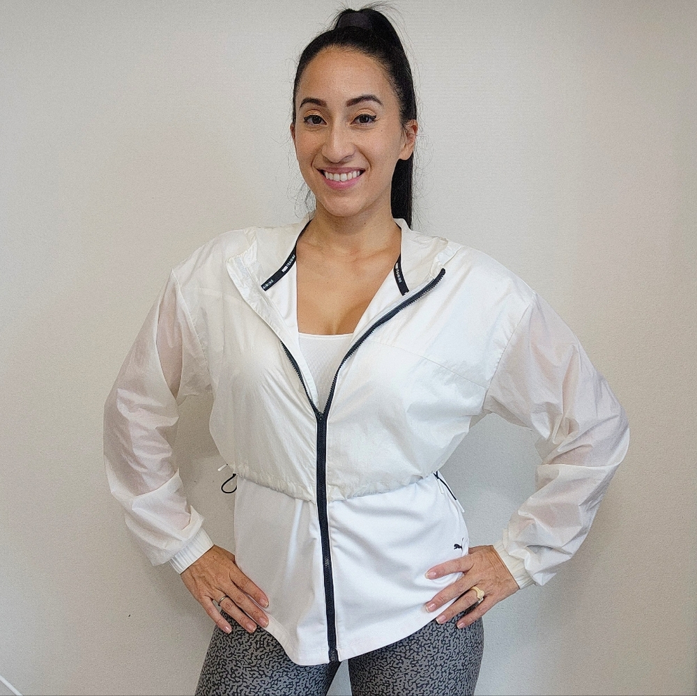 NEW Puma Train Rain Jacket, S, White